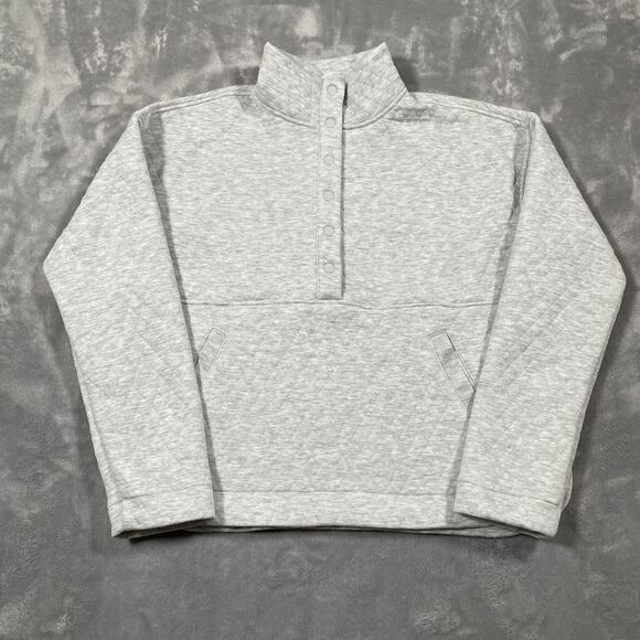 Marine Layer Corbet Pullover Womens Small Grey Quilted Funnel Neck Coastal - Picture 1 of 8